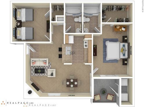 Dogwood: Beds - 2: Baths - 2: SqFt Range - 1012 to 1012