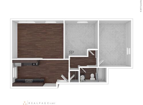 Two Bedroom One Bath: Beds - 2: Baths - 1: SqFt Range - 900 to 900