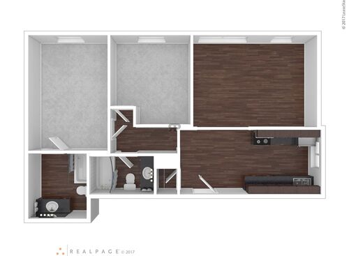 Two Bedroom Two Bath: Beds - 2: Baths - 2: SqFt Range - 950 to 950