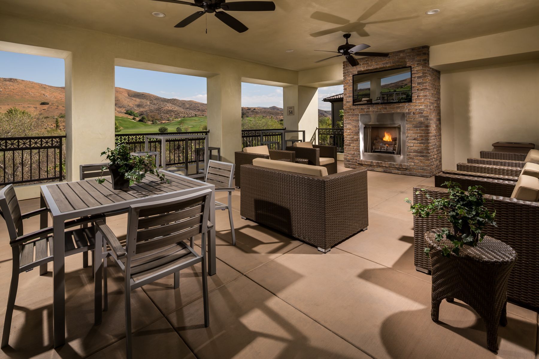 Outdoor Seating Area with TV