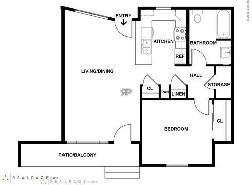 1BR Type 2: Beds - 1: Baths - 1: SqFt Range - 700 to 700