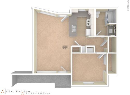 1BR Type 2: Beds - 1: Baths - 1: SqFt Range - 700 to 700