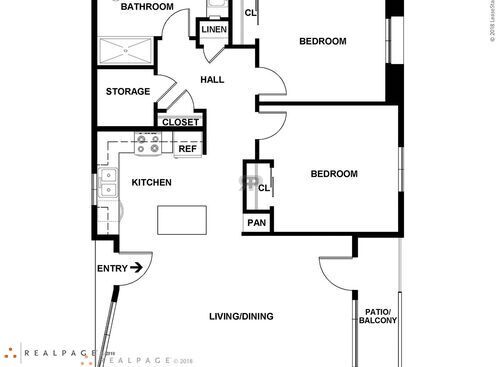 2BR Type 1: Beds - 2: Baths - 1: SqFt Range - 880 to 880