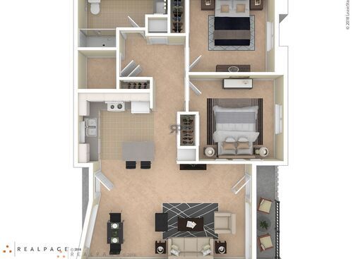 2BR Type 1: Beds - 2: Baths - 1: SqFt Range - 880 to 880