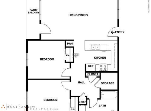 2BR Type 2: Beds - 2: Baths - 1: SqFt Range - 910 to 910