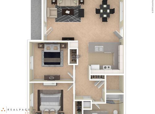 2BR Type 2: Beds - 2: Baths - 1: SqFt Range - 910 to 910