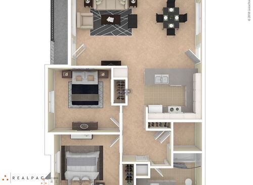 2BR Type 3: Beds - 2: Baths - 1: SqFt Range - 900 to 900
