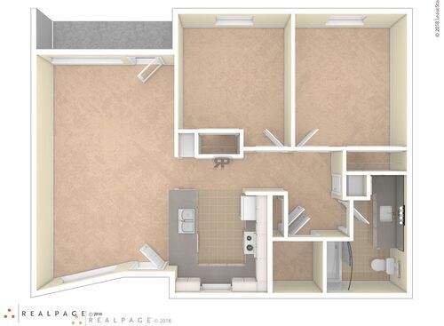 2BR Type 4: Beds - 2: Baths - 1: SqFt Range - 900 to 900