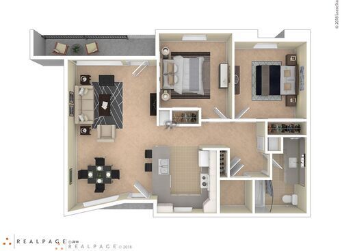 2BR Type 5: Beds - 2: Baths - 1: SqFt Range - 880 to 880