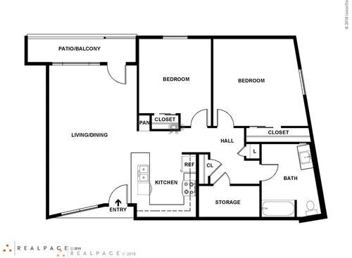 2BR Type 6: Beds - 2: Baths - 1: SqFt Range - 990 to 990