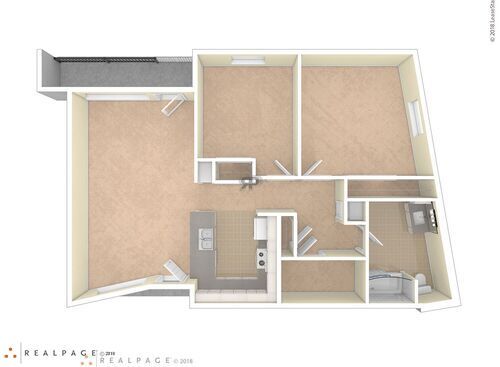 2BR Type 6: Beds - 2: Baths - 1: SqFt Range - 990 to 990