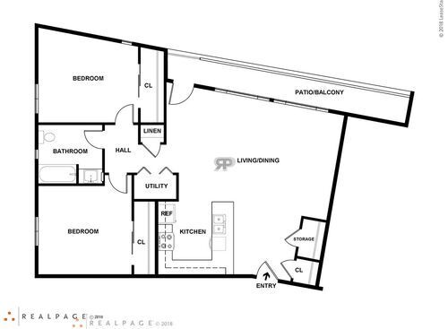 2BR Type 7: Beds - 2: Baths - 1: SqFt Range - 1030 to 1030