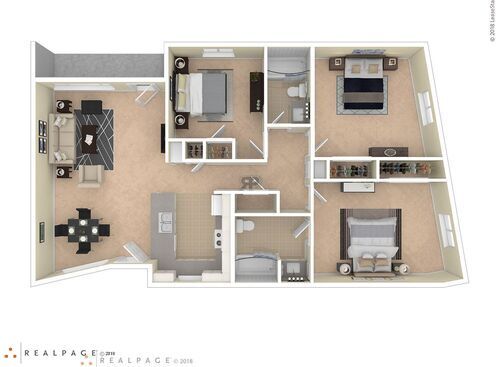 3BR Type 3: Beds - 3: Baths - 2: SqFt Range - 1180 to 1180