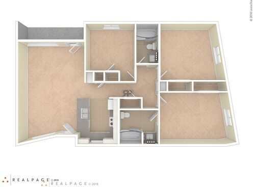 3BR Type 3: Beds - 3: Baths - 2: SqFt Range - 1180 to 1180