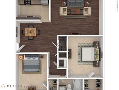 2 Bedroom 1 Bath: Beds - 2: Baths - 1: SqFt Range - 900 to 900