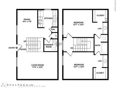 Townhome: Beds - 2: Baths - 1.5: SqFt Range - 1100 to 1100