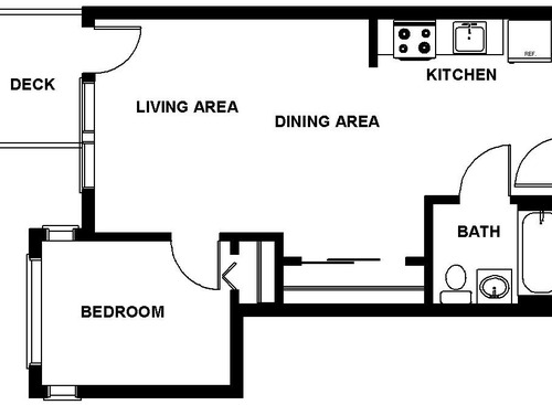 One Bedroom: Beds - 1: Baths - 1: SqFt Range - 450 to 514