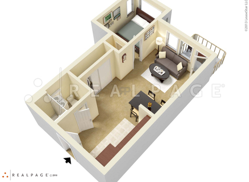 One Bedroom: Beds - 1: Baths - 1: SqFt Range - 450 to 514