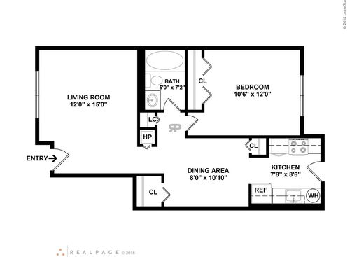 One Bedroom: Beds - 1: Baths - 1: SqFt Range - 500 to 500
