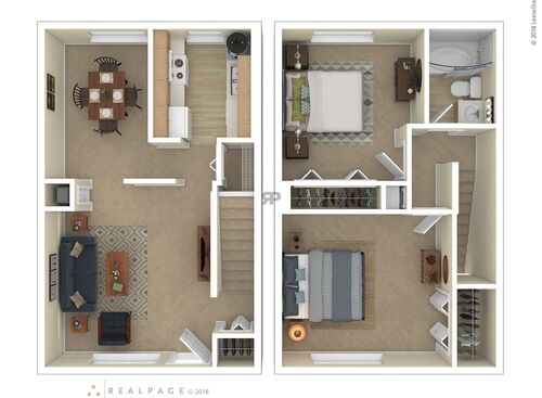 Two Bedroom: Beds - 2: Baths - 1: SqFt Range - 600 to 600