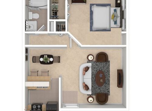 The Ayers: Beds - 1: Baths - 1: SqFt Range - 625 to 625