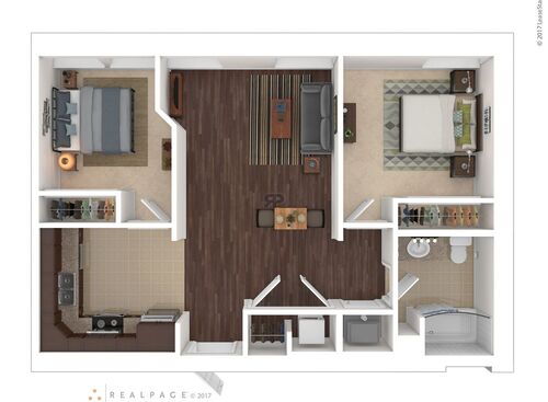 2 Bedroom 1 Bath: Beds - 2: Baths - 1: SqFt Range - 756 to 756