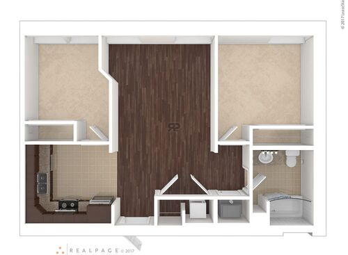 2 Bedroom 1 Bath: Beds - 2: Baths - 1: SqFt Range - 756 to 756