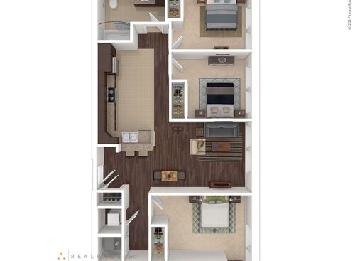 3 Bedroom 1 Bath: Beds - 3: Baths - 1: SqFt Range - 1039 to 1039