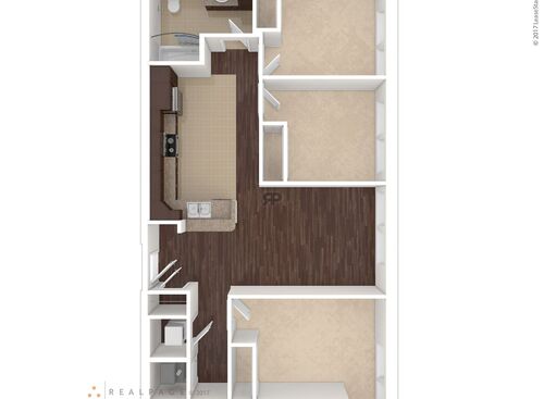 3 Bedroom 1 Bath: Beds - 3: Baths - 1: SqFt Range - 1039 to 1039