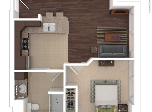 1 Bedroom 1 Bath: Beds - 1: Baths - 1: SqFt Range - 588 to 588