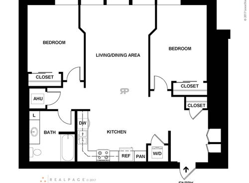 2 Bedroom 1 Bath: Beds - 2: Baths - 1: SqFt Range - 931 to 931