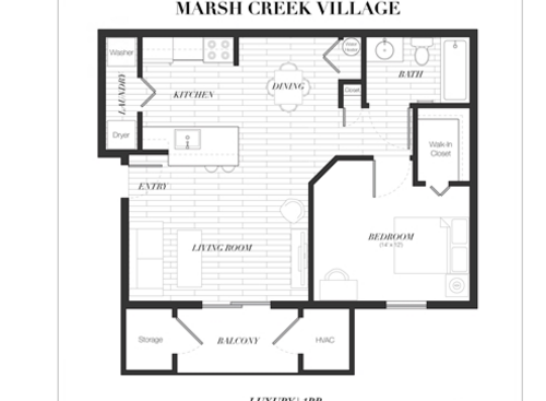 One Bedroom Luxury: Beds - 1: Baths - 1: SqFt Range - 800 to 800