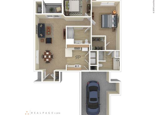 2 Bedroom - 2 Bathroom Lower: Beds - 2: Baths - 2: SqFt Range - 1067 to 1067