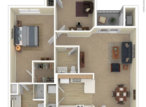 2 Bedroom - 1.5 Bathroom Upper: Beds - 2: Baths - 1.5: SqFt Range - 1067 to 1067