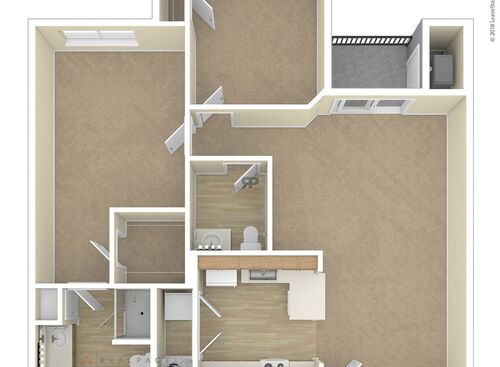 2 Bedroom - 1.5 Bathroom Upper: Beds - 2: Baths - 1.5: SqFt Range - 1067 to 1067