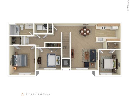 3 Bedroom - 1 Bathroom Upper: Beds - 3: Baths - 1: SqFt Range - 1174 to 1174