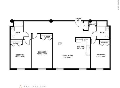 3 Bedroom - 2 Bathroom: Beds - 3: Baths - 2: SqFt Range - 1223 to 1223