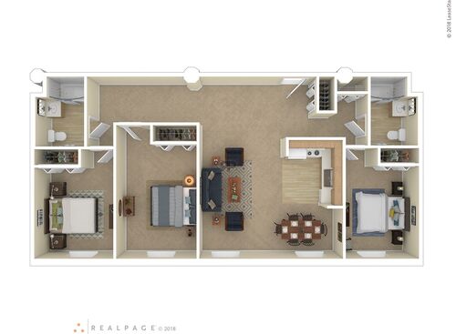 3 Bedroom - 2 Bathroom: Beds - 3: Baths - 2: SqFt Range - 1223 to 1223