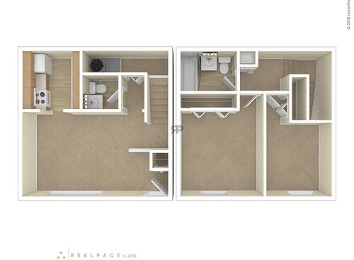 2 Bedroom - 1.5 Bathroom: Beds - 2: Baths - 1.5: SqFt Range - 600 to 600