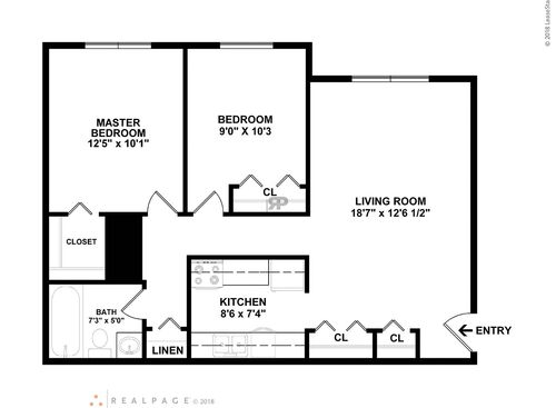 2 Bedroom - 1 Bathroom: Beds - 2: Baths - 1: SqFt Range - 600 to 600