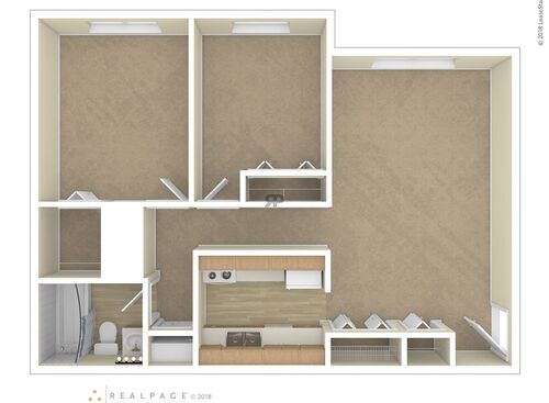 2 Bedroom - 1 Bathroom: Beds - 2: Baths - 1: SqFt Range - 600 to 600