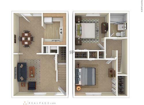 2 Bedroom - 1 Bathroom: Beds - 2: Baths - 1: SqFt Range - 600 to 600