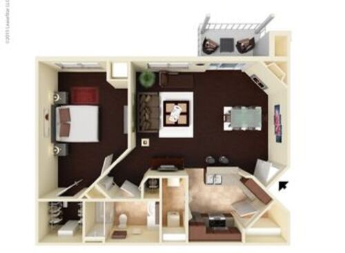 The Cascade: Beds - 1: Baths - 1: SqFt Range - 841 to 841