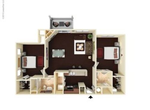 The Rainfall: Beds - 2: Baths - 2: SqFt Range - 1151 to 1151