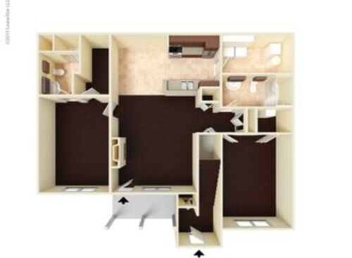 The Fountain Spring: Beds - 2: Baths - 2: SqFt Range - 1211 to 1211