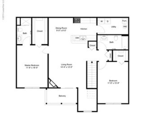 The Fountain Spring 2nd Floor: Beds - 2: Baths - 2: SqFt Range - 1296 to 1296