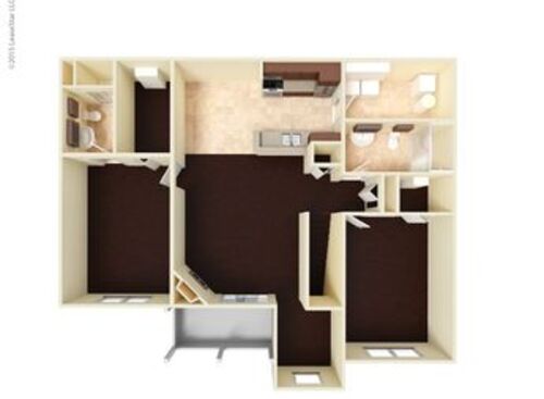 The Fountain Spring 2nd Floor: Beds - 2: Baths - 2: SqFt Range - 1296 to 1296