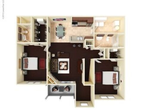 The Fountain Spring 2nd Floor: Beds - 2: Baths - 2: SqFt Range - 1296 to 1296