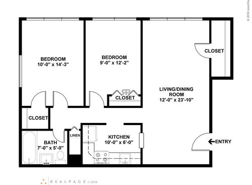 2 Bedroom 1 Bath: Beds - 2: Baths - 1: SqFt Range - 790 to 790