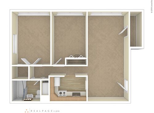 2 Bedroom 1 Bath: Beds - 2: Baths - 1: SqFt Range - 790 to 790